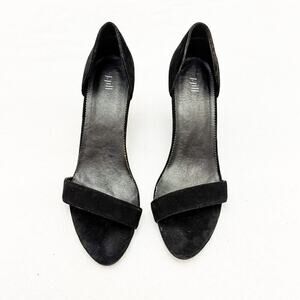 J. Jill Black Suede Platform Sandals Open Toe Heeled Shoes Size 10